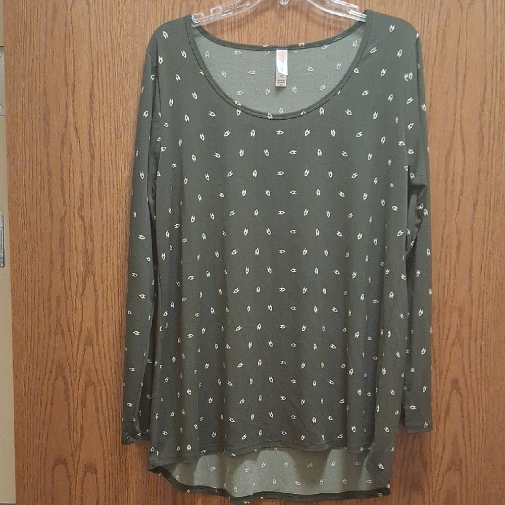 LuLaRoe Green Long Sleeve Relaxed Blouse